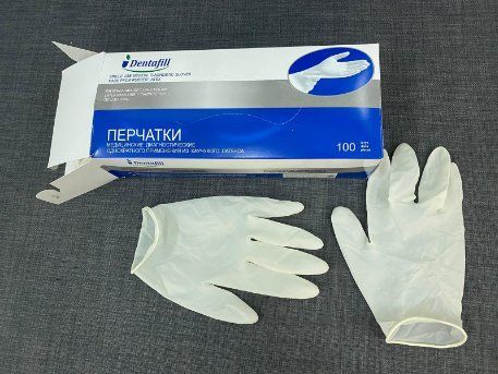 Перчатки одноразовые латексные повышенной прочности «Dentafill» класса Premium