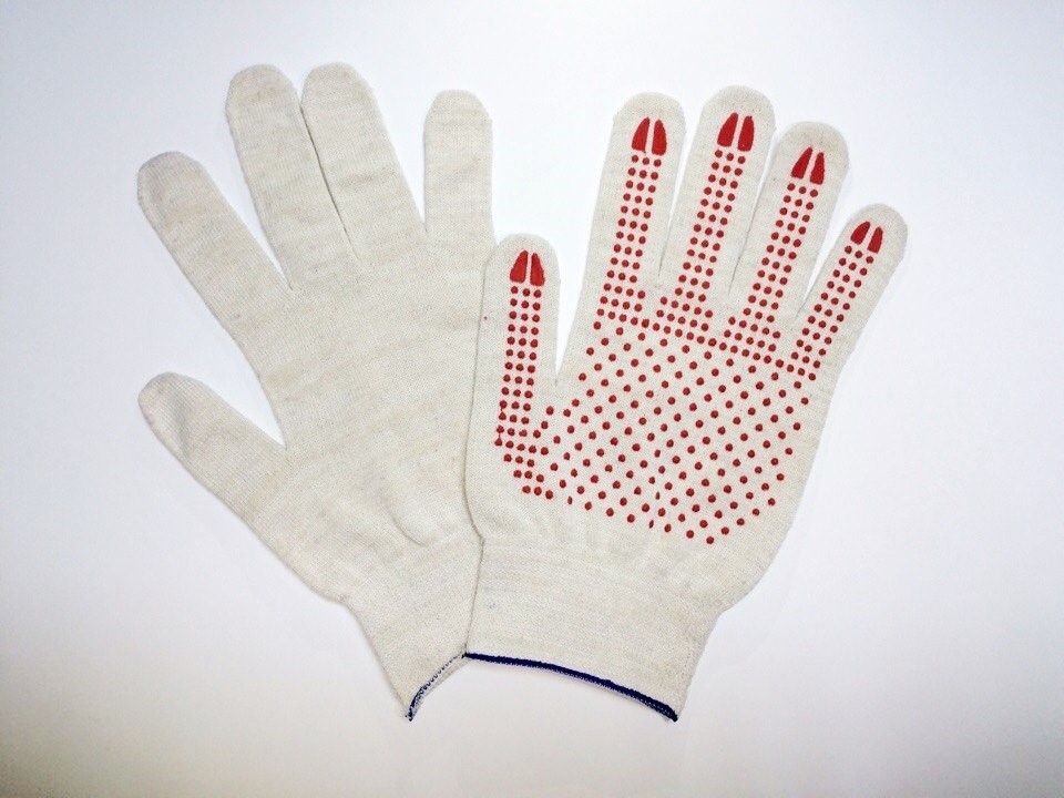 Новинка - перчатки вязаные  ХБ (с ПВХ) 5 нитей 15 класс вязки